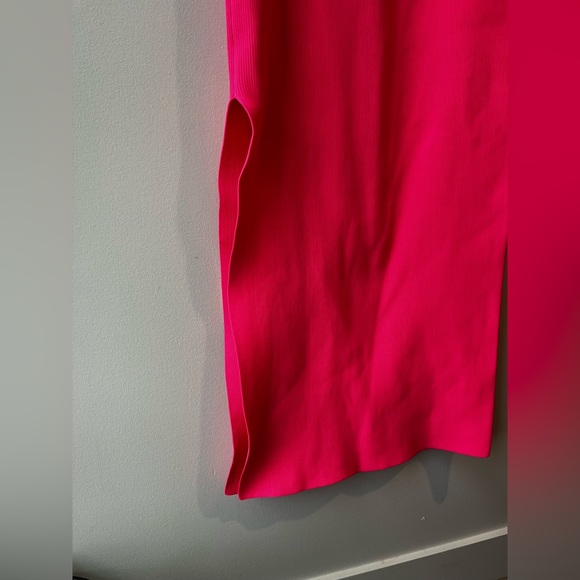 Helmut Lang Neon Pink Tank Maxi Dress with Slit - Picture 6 of 6